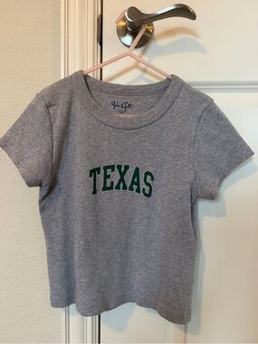 Brandy Melville Gray Tee with Green TEXAS Logo